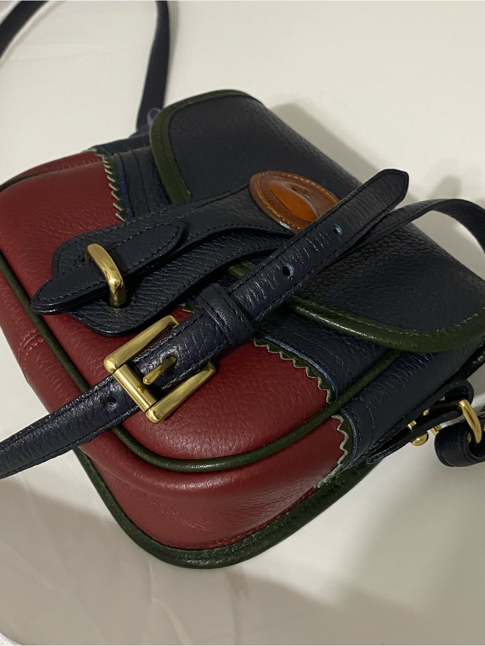 Vintage Dooney & Bourke Teton Essex Crossbody Saddle Bag AWL Leather - Picture 5 of 16